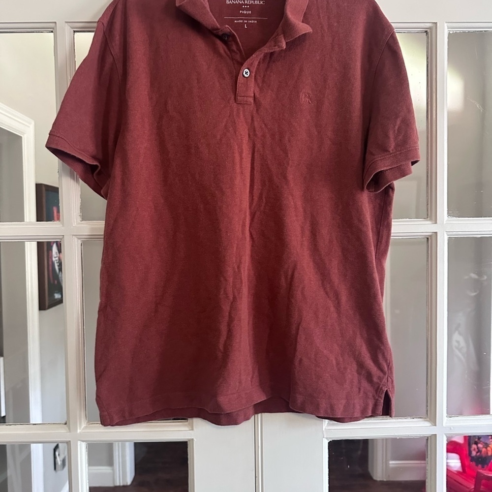 Banana Republic Red Polo Shirt Casual Cotton Comfort